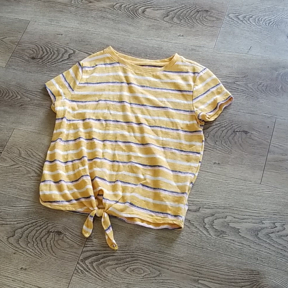 SO Orange Striped Short Sleeve Shirt. Nimo